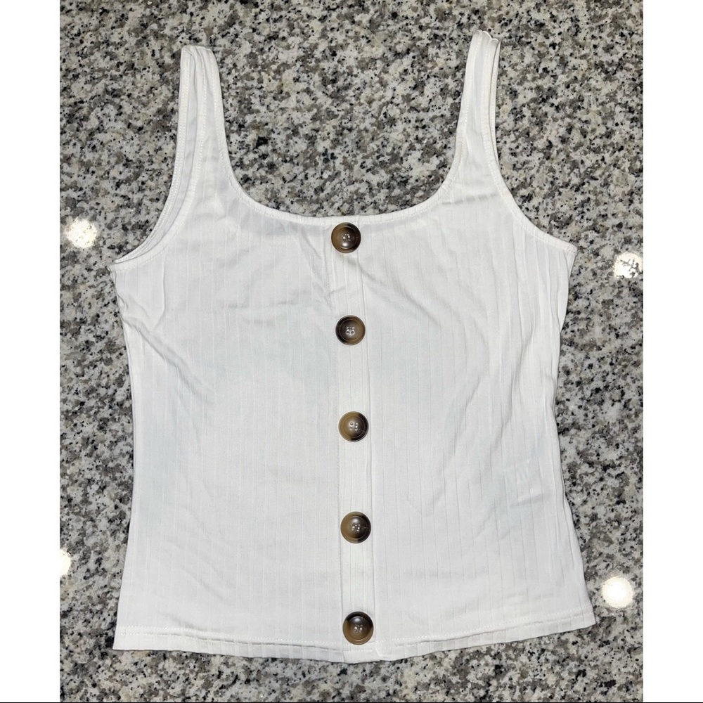 White Ribbed Tank - Picture 5 of 5